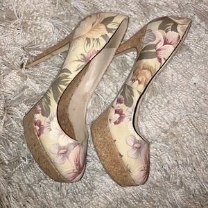 Aldo platform floral heels